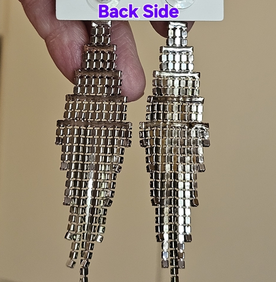 Gorgeous Ombré Colorful Sparkly Glittery Waterfall Dangle Earrings - NWOT - Picture 5 of 6